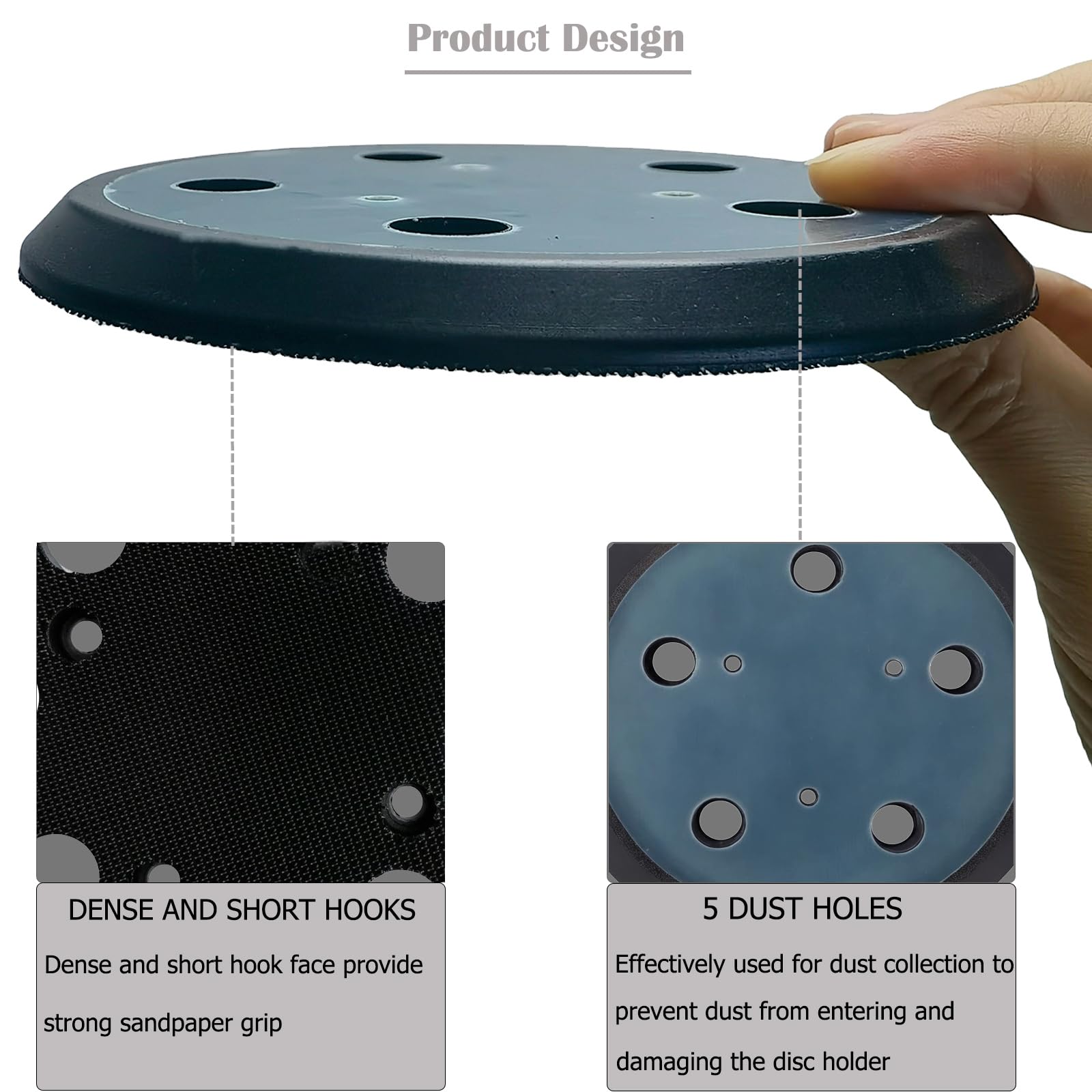 5-Inch Sander Pad for Porter Cable 333, 333VS Random Orbit Sanders - 5" 5 Hole Hook and Loop Replacement Sanding Pad for Wood-Working Automotive and Metalworking