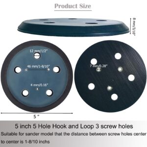 5-Inch Sander Pad for Porter Cable 333, 333VS Random Orbit Sanders - 5" 5 Hole Hook and Loop Replacement Sanding Pad for Wood-Working Automotive and Metalworking