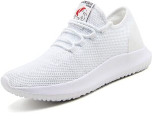 camvavsr men's sport shoes non slip lightweight breathable mesh soft sole run walk tennis athletics sneakers for men white size 13