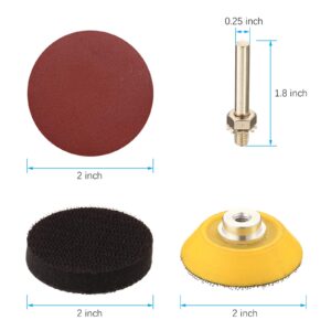 Miady 2-Inch Sanding Discs with 1 pc 2 Inch Drill Shank Backing Pad, 80/100/180/240/320/400/600/800/1000/1200/2000/3000 Assorted Grits-Pack of 120