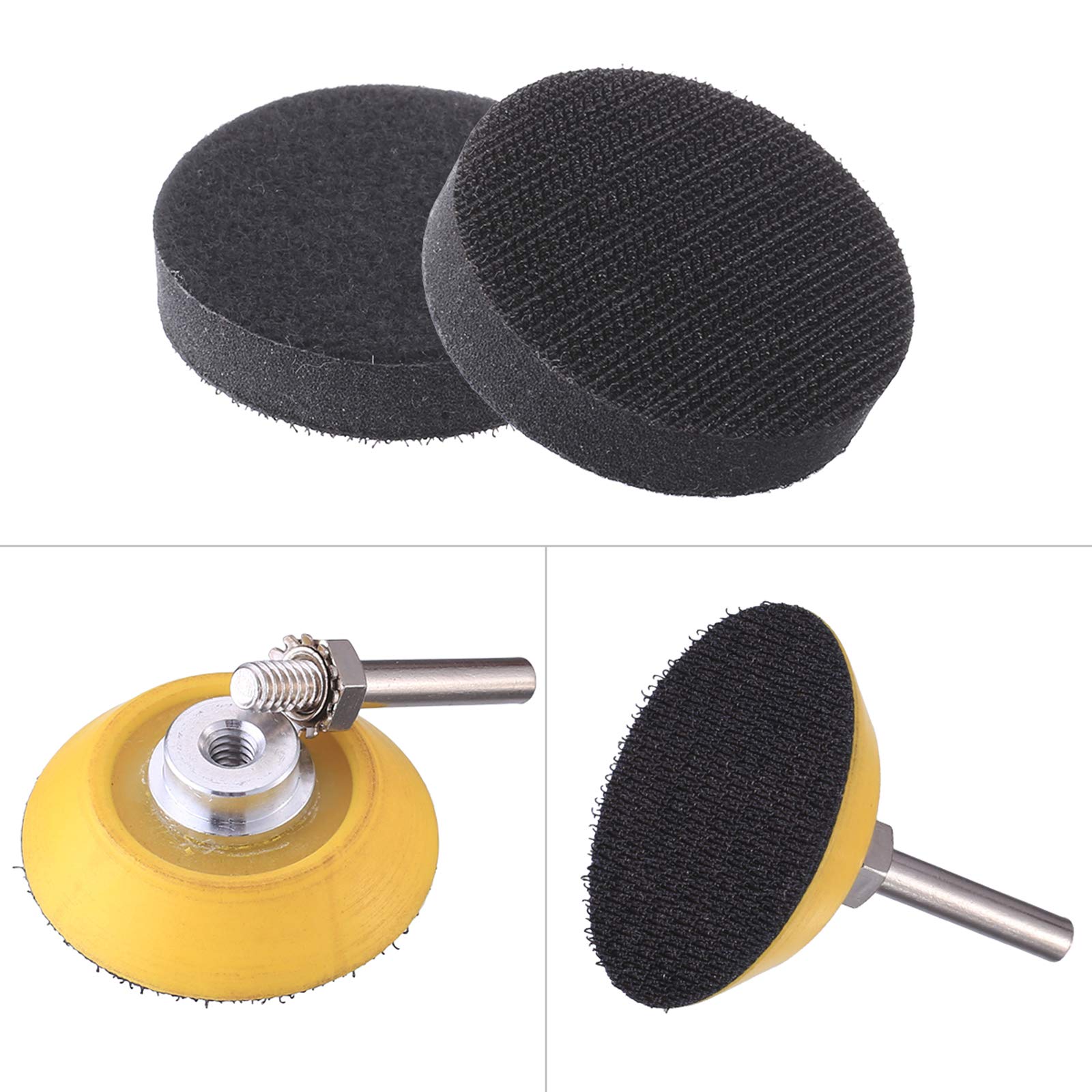 Miady 2-Inch Sanding Discs with 1 pc 2 Inch Drill Shank Backing Pad, 80/100/180/240/320/400/600/800/1000/1200/2000/3000 Assorted Grits-Pack of 120