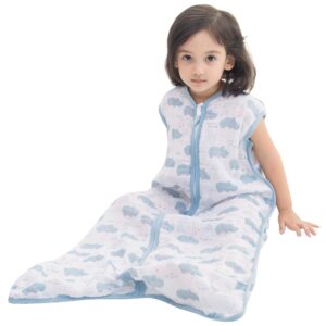 TADO MUSLIN Baby Sleep Sack 2-4 T Boys & Girls Wearable Blanket 100% Organic Cotton 0.5 TOG Toddler Sleeping Sack 2- Way Zipper X-Large