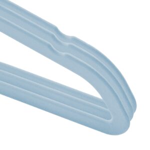 Casafield 50 Velvet Baby Hangers - 11" Size for Infant & Toddler Clothes - Light Blue