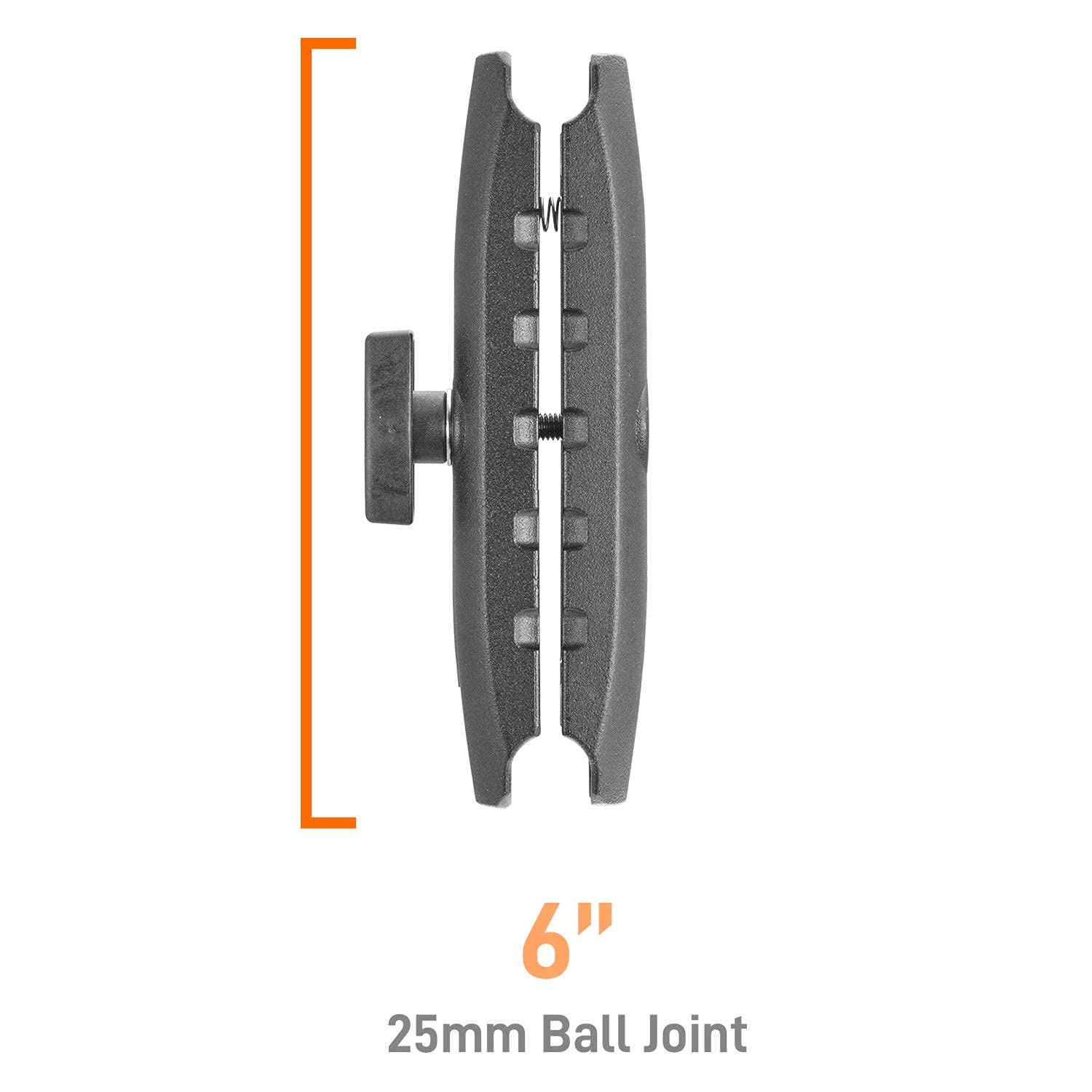 iBolt Aluminum 6 inch Double Socket Arm for All Industry Standard 1-inch / 25mm / B Size Ball adapters