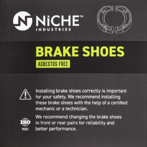 NICHE Brake Shoe Set for Yamaha Raptor 50 Grizzly 125 4BE-W253E-00 3FA-W253A-00 Complete Semi-Metallic