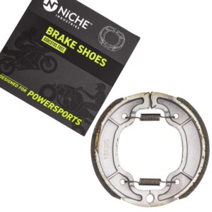 NICHE Brake Shoe Set for Yamaha Raptor 50 Grizzly 125 4BE-W253E-00 3FA-W253A-00 Complete Semi-Metallic