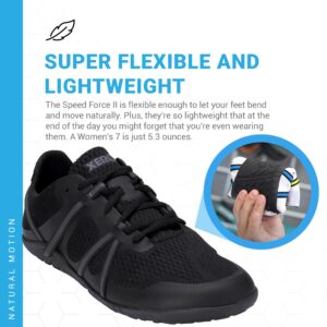 Xero Shoes Women's Speed Force Barefoot Running Shoe - Ultra Lightweight - Minimalist Road Running Shoe Black