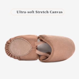 Stelle Half Soles Dance Shoes Women Men Canvas Lyrical Pirouette Ballet Shoes Turners Dance Shoes for Contemporary (Tan, 7.5/8.5)