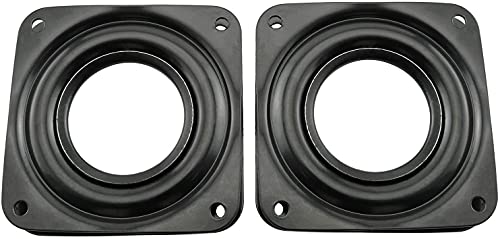 Longdex Lazy Susan Bearing 2PCS 3 Inch Square Lazy Susan Turntable Rotating Bearing Plate for DIY Project Black