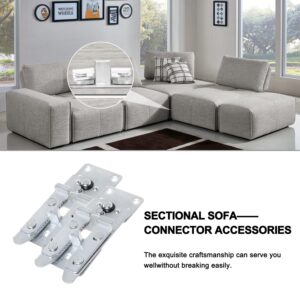 DEEPDREAM 2 Pack Sectional Couch Connectors Metal Couch Clips Sofa Connector Interlocking Furniture Connector with 24 Screws