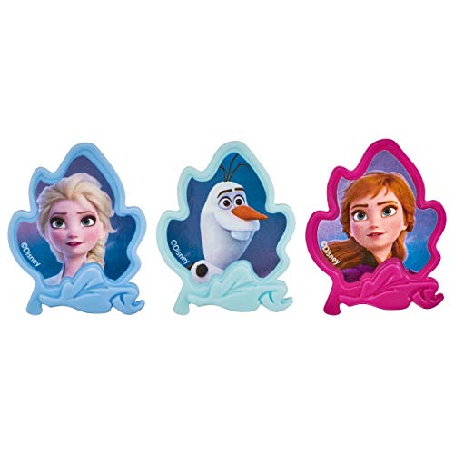 24 Frozen 2 II Elsa, Anna and Olaf Cupcake Rings Toppers