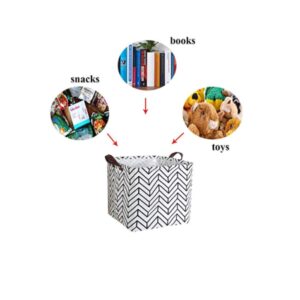 A person who loves life Square canvas toy storage box storage basket, foldable storage basket storage box for organizing children's toys and clothing, books, gift baskets