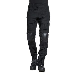 sinairsoft zapt tactical pants tactical pants with knee pads army airsoft combat bdu pants black (pants,medium)