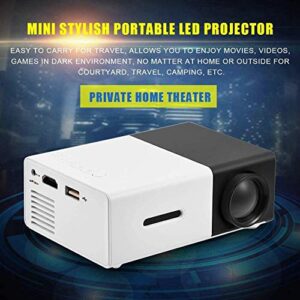 Vbestlife Mini Projector,Portable 1080P 600lm 4 : 3 LED Projector Home Cinema Theater Movie Support Laptop PC Smartphone HDMI Input,Great Gift Pocket Projector for Christmas (Black)