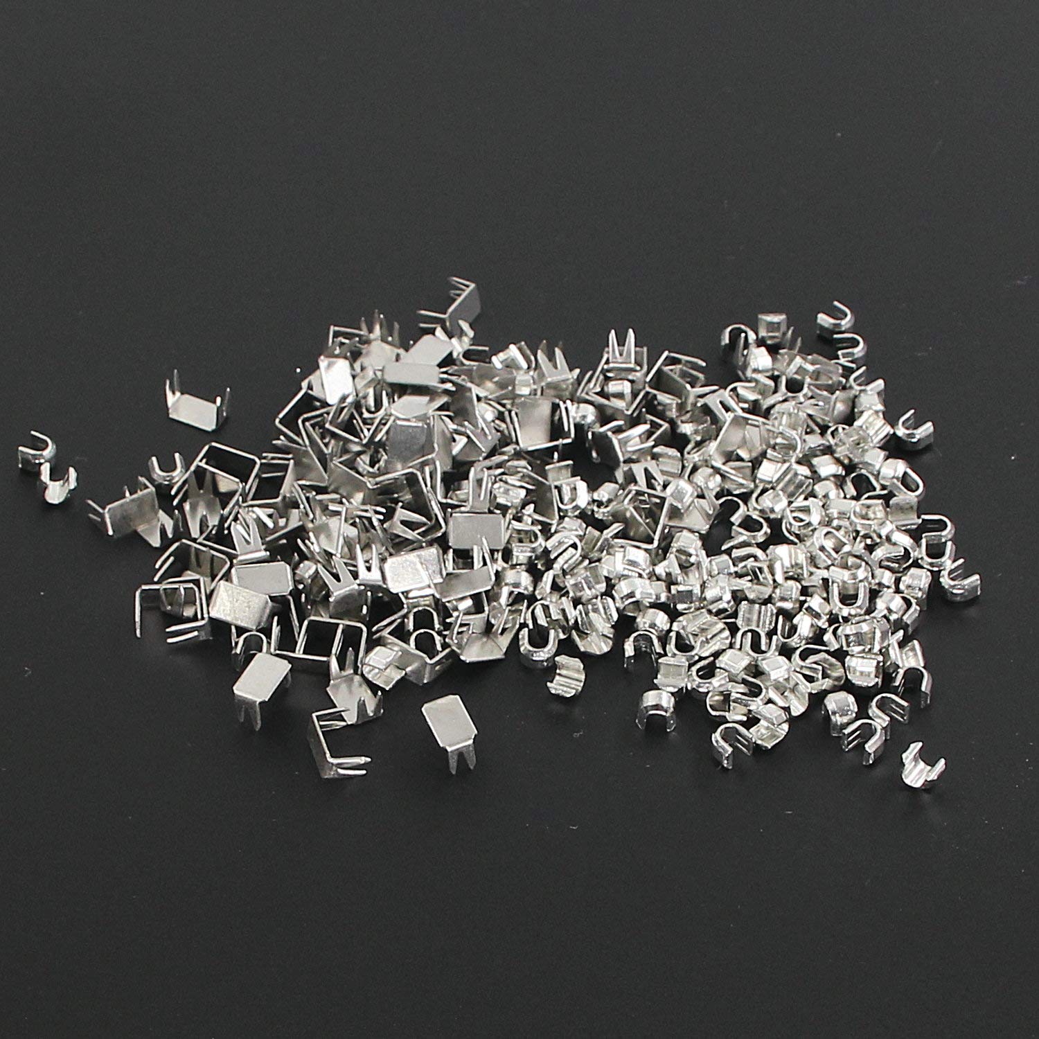 #5 300 pcs Silver Zipper Bottom Stops and Top Stops for Zipper Repair (Silver) Leekayer