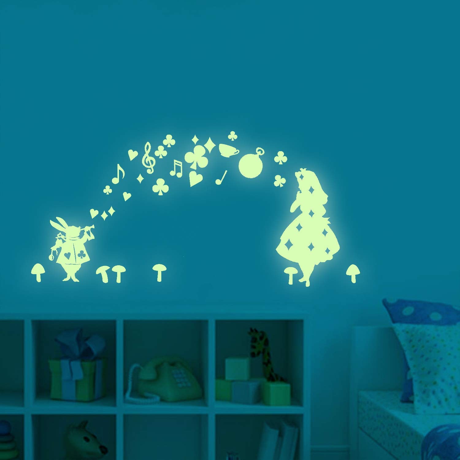 Fairy Girl Glow in The Dark Wall Stickers, BENBO Stars PVC Vinyl Luminous Wall Decals DIY Wall Stickers for Home Decor Mural Decor Girls Kids Nursery Room Decoration