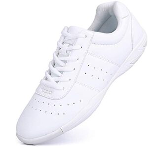cadidl mfreely cheer shoes for women white cheerleading athletic dance shoes flats tennis walking sneakers for girls white 7 b (m) us