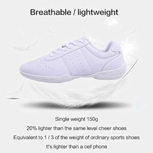 CADIDL Mfreely Cheer Shoes for Women White Cheerleading Athletic Dance Shoes Flats Tennis Walking Sneakers for Girls White 7 B (M) US