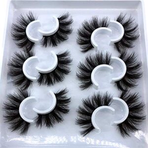 HBZGTLAD 6 Pairs Fluffy False Eyelashes Natural Faux Mink Strip 3D Lashes Pack (MDF-12)