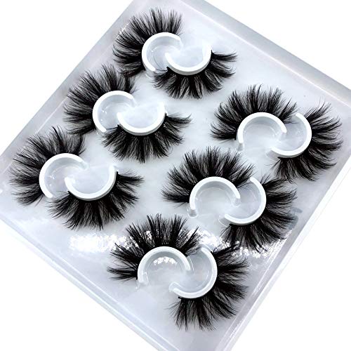 HBZGTLAD 6 Pairs Fluffy False Eyelashes Natural Faux Mink Strip 3D Lashes Pack (MDF-12)