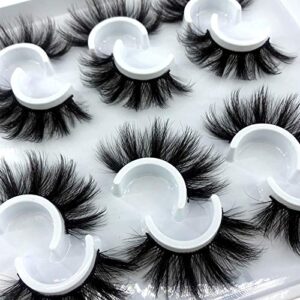 HBZGTLAD 6 Pairs Fluffy False Eyelashes Natural Faux Mink Strip 3D Lashes Pack (MDF-12)