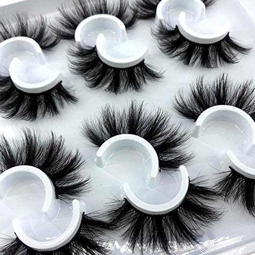 HBZGTLAD 6 Pairs Fluffy False Eyelashes Natural Faux Mink Strip 3D Lashes Pack (MDF-12)