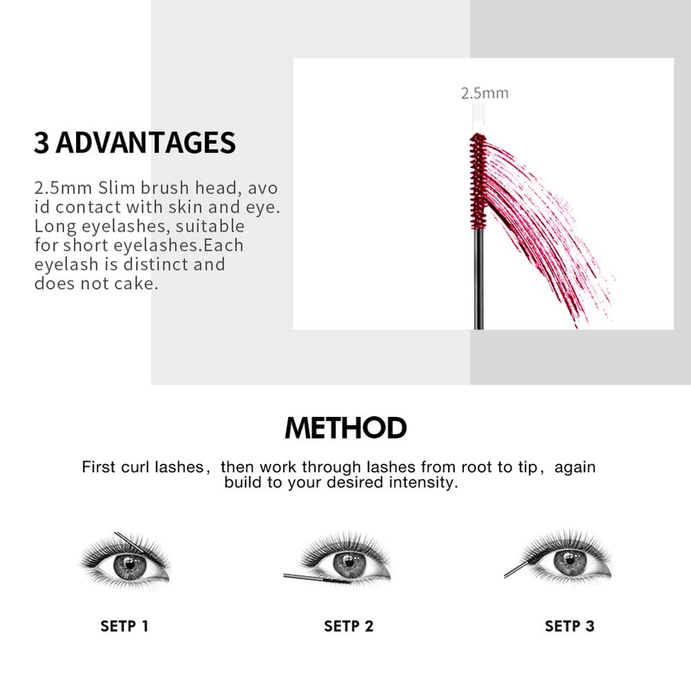 Waterproof Color Mascara, COOSA 10 Color Variety Pack Mascara Eyeliner Charming Longlasting Mascara for Eyelash Eye Makeup (10PCS)