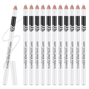 ownest 12 packs professional highlighter eye liner pen, soft strokes easy to color eyeshadow pencil, waterproof, long lasting, white eyeliner pencil makeup