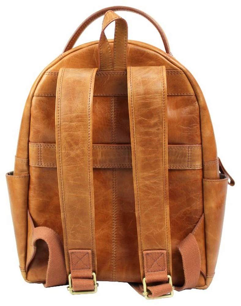 Rawlings Heritage Medium Genuine Leather Backpack Baseball Laptop Sleeve Tan