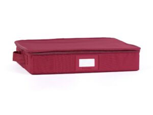 covermates keepsakes - zip-top storage box - heavy duty polyester- reinforced handles - stackable design - indoor storage, scarlett red