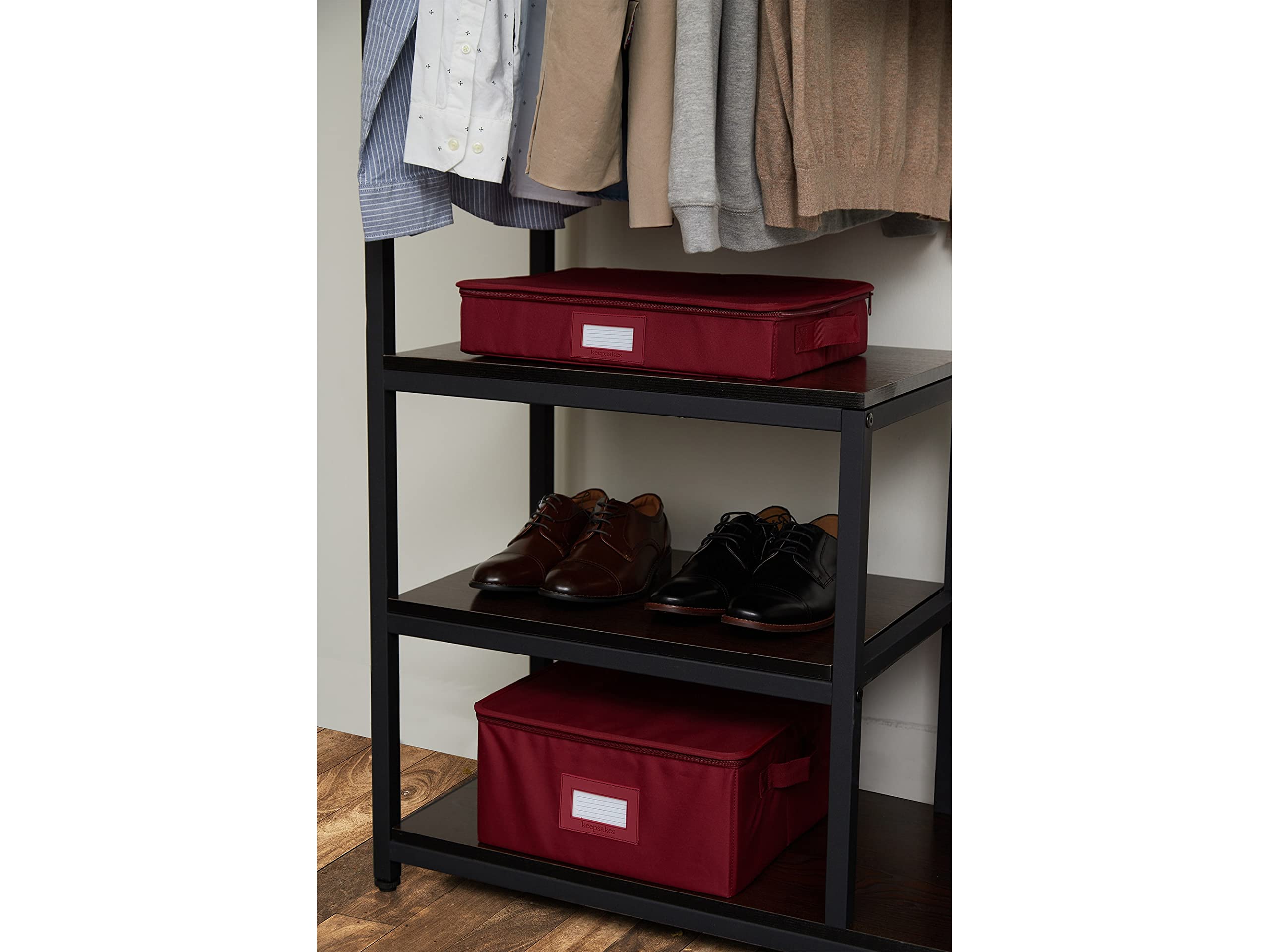 Covermates Keepsakes - Zip-Top Storage Box - Heavy Duty Polyester- Reinforced Handles - Stackable Design - Indoor Storage, Scarlett Red