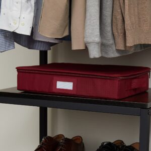 Covermates Keepsakes - Zip-Top Storage Box - Heavy Duty Polyester- Reinforced Handles - Stackable Design - Indoor Storage, Scarlett Red