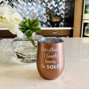 Realtor Gifts For Women Thank you Real Estate Agent Gift at Closing 12oz Wine Glass Tumbler Funny Coffee Mug