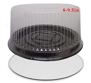 10-inch cake container with clear dome lid 9 inch and cake boards - 10pack