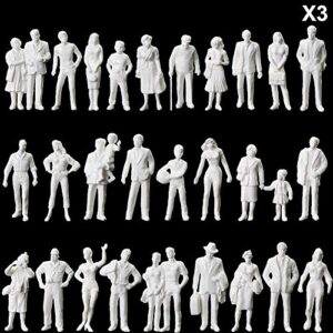 p4310b 90pcs o gauge white standing figures unpainted 1:43 scale people passengers for model train miniature scenery layout