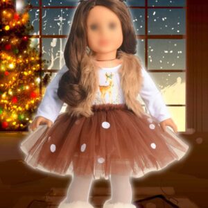 sweet dolly 18 Inches Doll Clothes Christmas Deer Costume Tutu Dress fits 18 Inch Doll