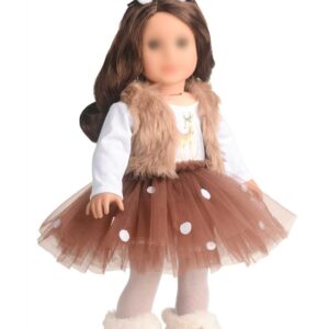 sweet dolly 18 Inches Doll Clothes Christmas Deer Costume Tutu Dress fits 18 Inch Doll