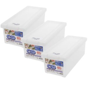 tenma disc storage box, cd storage box, set of 3, clear, approx. 5.9 x 6.9 x 17.7 inches (15 x 17.5 x 45 cm)