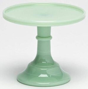 cake plate pastry tray cupcake stand - plain & simple pattern - mosser glass - usa (6", jade)