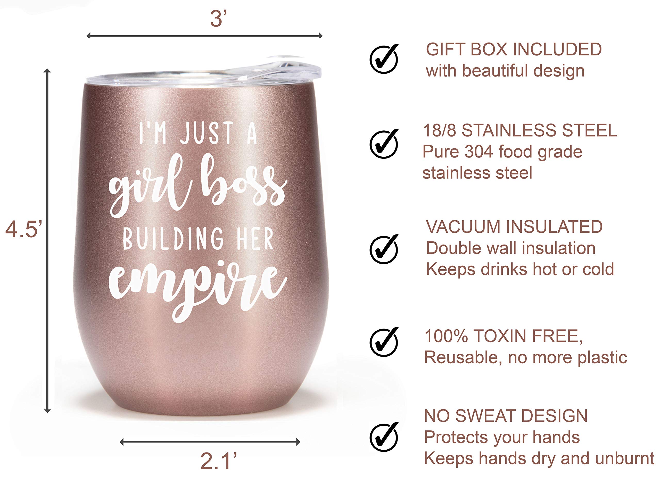 Rock and Llama I'm Just A Girl Boss Building Her Empire Wine Glass Tumbler Cup Boss Lady Gifts Boss Babe Coffee Mug