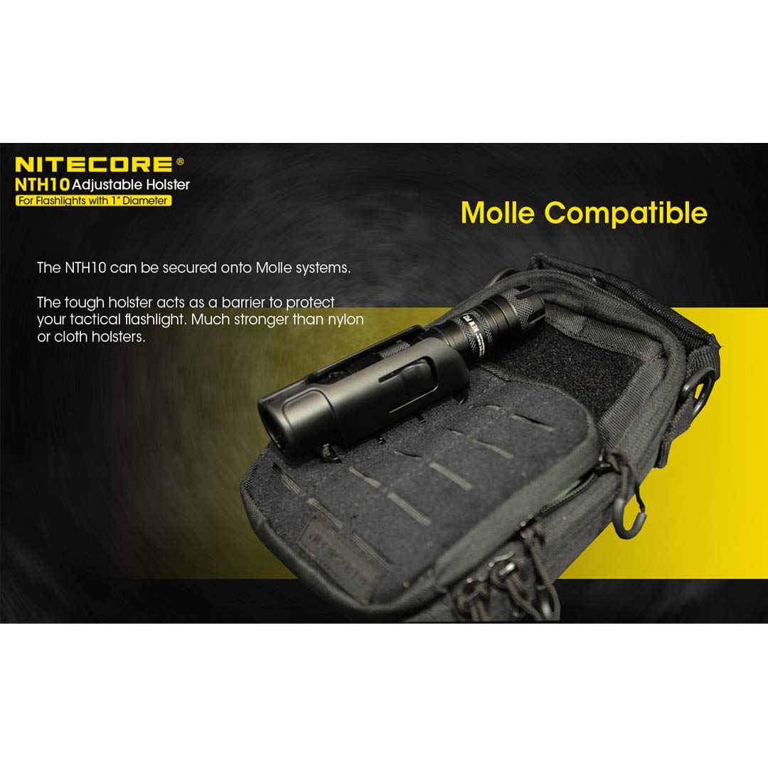 NITECORE NTH10 Adjustable Hard Holster for Flashlights with 1 inch Tube Diameter