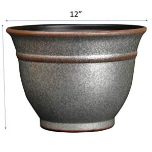 Classic Home & Garden 10512D-531R 12" Alena Planter, Distressed Galvanized