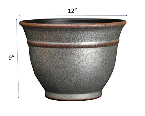 Classic Home & Garden 10512D-531R 12" Alena Planter, Distressed Galvanized