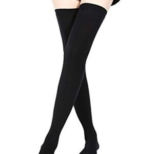 SATINIOR Extra Long Socks Thigh High Socks Extra Long Boot Stockings for Women, Black, L