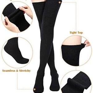 SATINIOR Extra Long Socks Thigh High Socks Extra Long Boot Stockings for Women, Black, L