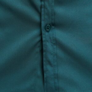 ZEROYAA Mens Hipster Solid Slim Fit Long Sleeve Mandarin Collar Dress Shirts ZLCL08 Teal Large