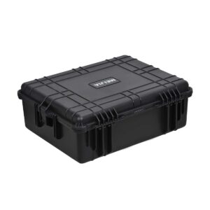 meijia portable ip67 waterproof protective hard case,camera case with customizable fit foam insert, elegant black, 24.25"x19.43"x8.68"