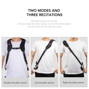 ztowoto Camera Strap Double Shoulder Camera Strap Harness Quick Release Adjustable Dual Camera Tether Strap with Safety Tether and Lens Cleaning Cloth for DSLR SLR Camera