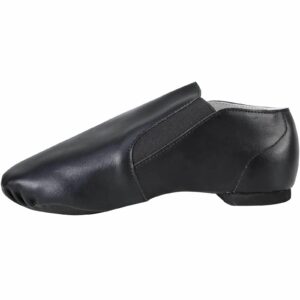 Dynadans Unisex PU Leather Upper Slip-on Jazz Shoe with Elastics for Women and Men's Dance Shoes-Black-8M