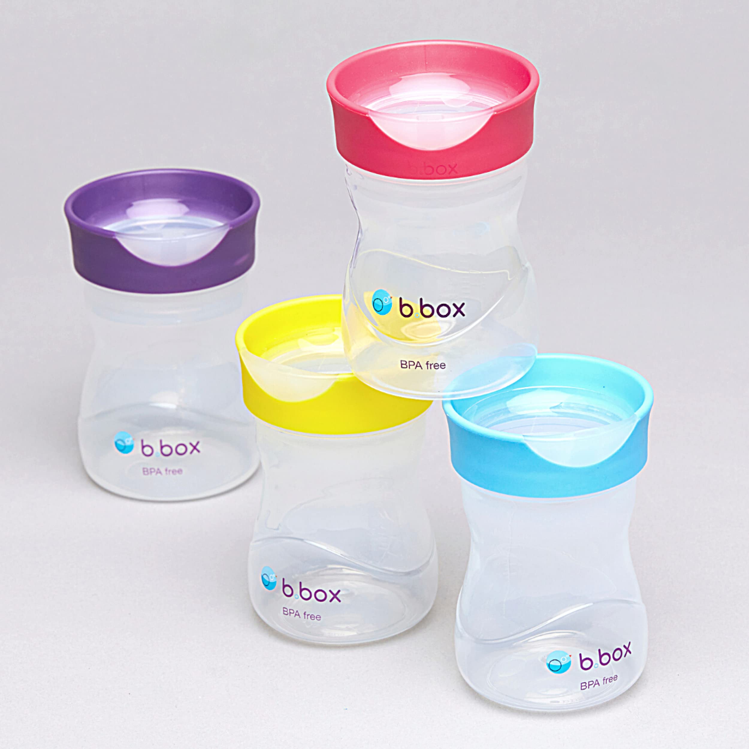 b.box Toddler Training Cup: Free Flow Opening, Great Transition from Sippy Cup to Big Kid Cup. BPA Free, Dishwasher safe. Ages 12+ months (Grape, 8oz)